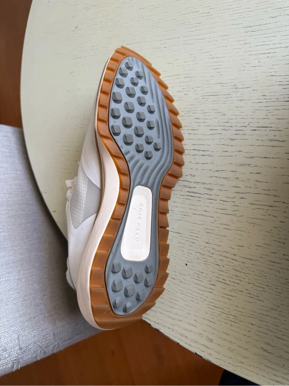 Cole Haan Women’s White Mesh and Leather Sneakers with Gum Trim